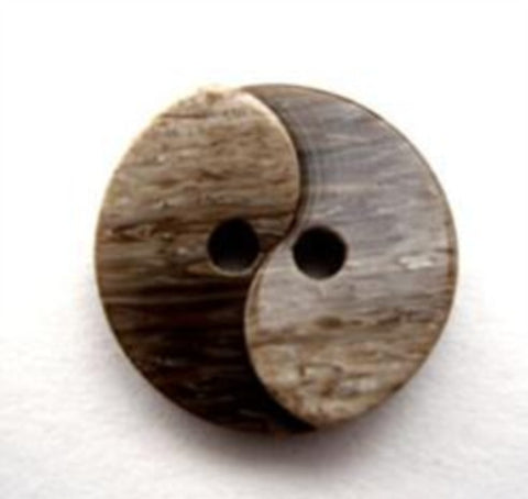 B12161 18mm Frosted Brown Gloss 2 Hole Button - Ribbonmoon