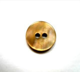 B16488 11mm Mother of Pearl Shell 2 Hole Button, Brown and Iridescent - Ribbonmoon