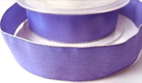 R7107 25mm Deep Lupin Polyester Ribbon with Siver Lurex Borders - Ribbonmoon