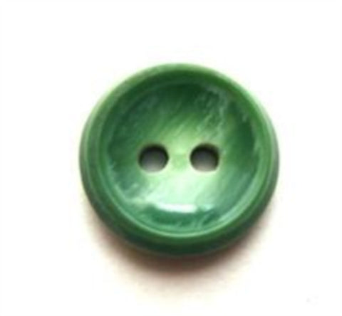 B7308 15mm Frosted Leaf Green High Gloss 2 Hole Button - Ribbonmoon