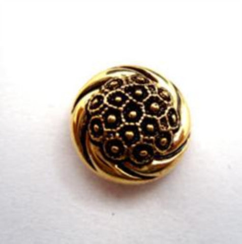 B9003 15mm Gilded Antique Gold Poly Shank Button