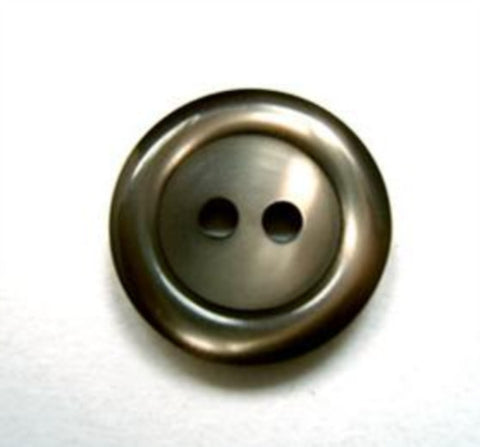 B16643 18mm Drab Olive Green Pearlised 2 Hole Button