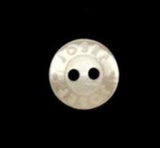 B1958 9mm Bridal White Pearlised Surface 2 Hole Button, Lettered Rim - Ribbonmoon