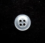 B16154 11mm Pearlised White Polyester 4 Hole Button - Ribbonmoon