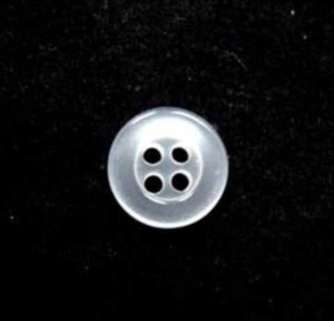 B16154 11mm Pearlised White Polyester 4 Hole Button - Ribbonmoon