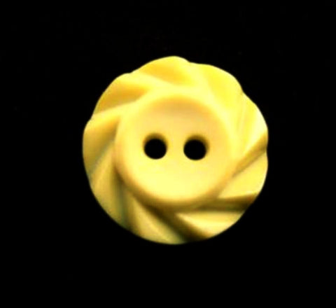 B13306 15mm Lemon Matt Centre 2 Hole Button with a Fluted Edge - Ribbonmoon