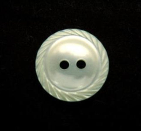 B13384 14mm Mint Green Polyester Mill Edge 2 Hole Button - Ribbonmoon