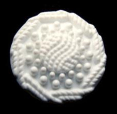 B12931 20mm White Textured Shank Button - Ribbonmoon