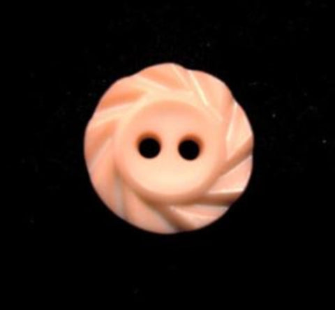 B15610 15mm Peach Matt Centre 2 Hole Button with a Fluted Edge - Ribbonmoon