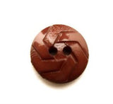 B13572 15mm Hot Chocolate Brown Matt and Gloss Textured 2 Hole Button - Ribbonmoon