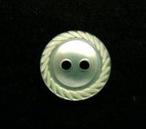 B13382 14mm Pale Mint Green Polyester Mill Edge 2 Hole Button - Ribbonmoon