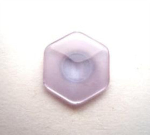 B16358 15mm Orchid Tinted Polyester Hexagon Shape Shank Button - Ribbonmoon