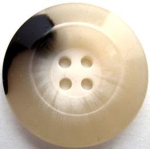 B9859 28mm Black and Natural Aaran 2 Hole Button - Ribbonmoon