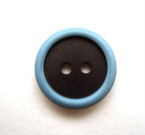 B11402 16mm Black and Blue Matt Centre 2 Hole Button