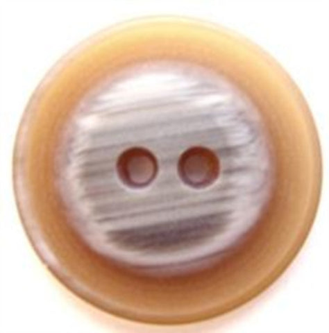 B6687 23mm Fawn and Greys Bone Sheen 2 Hole Button - Ribbonmoon