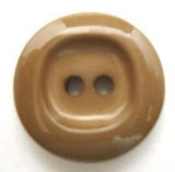 B6182 19mm Fawn Brown Gloss 2 Hole Button - Ribbonmoon