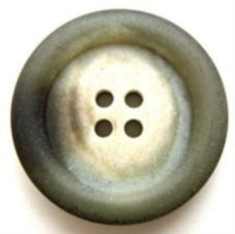 B5987 25mm Frosted Sea Green and Black Matt 4 Hole Button - Ribbonmoon