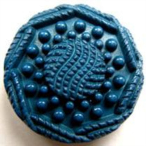 B13798 23mm Kingfisher Blue Textured Shank Button - Ribbonmoon