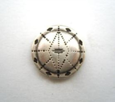 B14521 15mm Metal Alloy Antique Silver Shank Button - Ribbonmoon