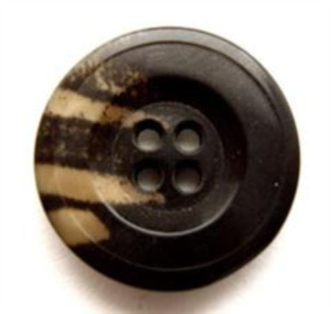 B11430 20mm Dark Brown and Beige Soft Gloss 4 Hole Button