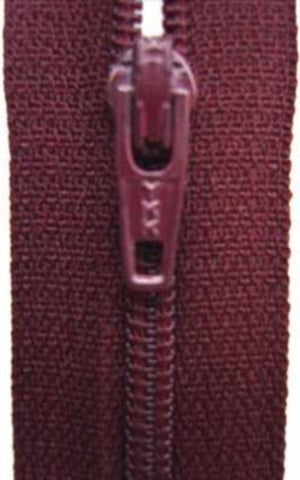 Z1142 YKK 18cm Deep Maroon Nylon No.3 Closed End Zip - Ribbonmoon