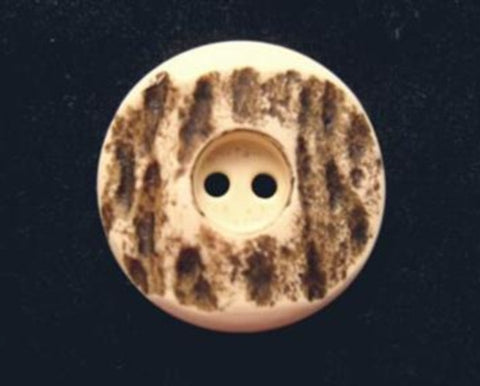 B6642 15mm Cream and Brown Chunky Matt Textured 2 Hole Button