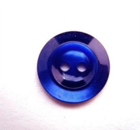 B13209 16mm Royal Blue Pearlised Polyester 2 Hole Button - Ribbonmoon