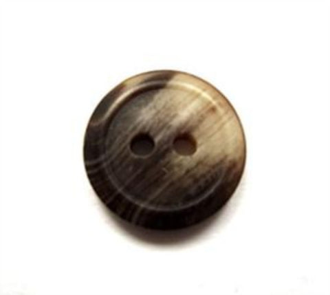 B15330 15mm Tonal Dark Brown and Beige Soft Sheen 2 Hole Button - Ribbonmoon