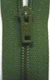 Z3455 YKK 56cm Deep Khaki Green Pin Lock Nylon No.3 Closed End Zip - Ribbonmoon