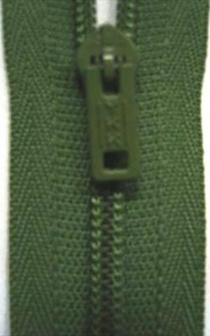 Z3455 YKK 56cm Deep Khaki Green Pin Lock Nylon No.3 Closed End Zip - Ribbonmoon