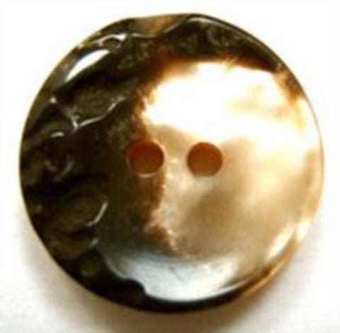 B16612 20mm Pearlised with a Brown Textured Element 2 Hole Button - Ribbonmoon