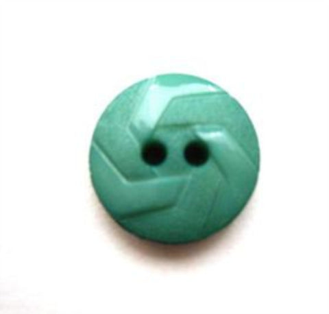 B13368 15mm Deep Turquoise Matt and Gloss Textured 2 Hole Button - Ribbonmoon