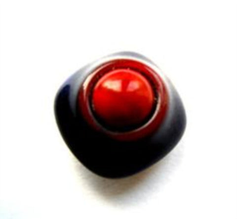 B12465 16mm Navy and Red Mixed Ceramic Ball Tipped Shank Button - Ribbonmoon