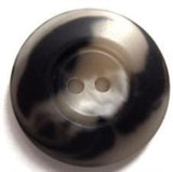 B6880 23mm Black and Natural Grey Bone Sheen 2 Hole Button - Ribbonmoon