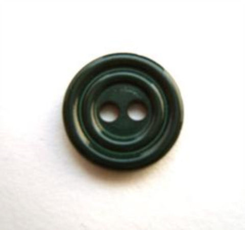 B13324 14mm Forest Green Gloss 2 Hole Button - Ribbonmoon