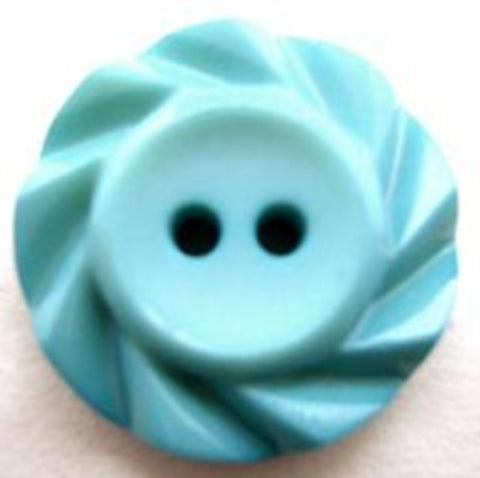 B13120 21mm New Turquoise 2 Hole Button with a Fluted Edge - Ribbonmoon