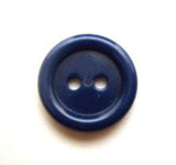 B9081 15mm Dark Royal Blue Gloss 2 Hole Button - Ribbonmoon