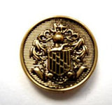 B14923 18mm Anti Gold Gilded Poly Shank Button, Coat of Arms Design - Ribbonmoon