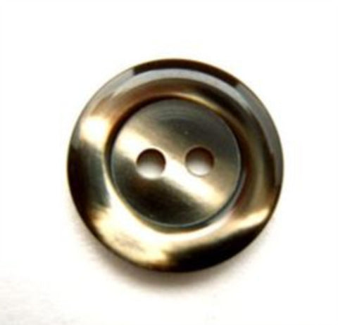 B13521 18mm Tonal Dark Brown Shimmery Polyester 2 Hole Button