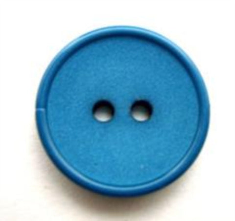 B12588 19mm Kingfisher Blue Matt Centre 2 Hole Button - Ribbonmoon