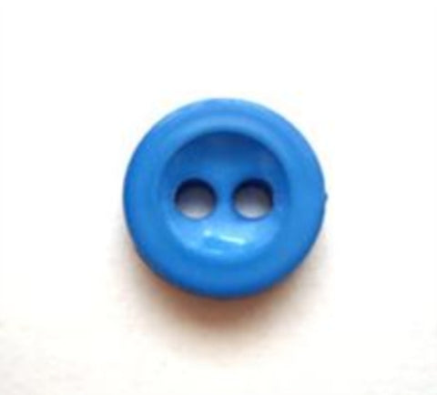 B8063 11mm Light Royal Blue Glossy 2 Hole Button - Ribbonmoon
