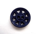 B13161 15mm Pale Navy Matt Textured 2 Hole Button - Ribbonmoon