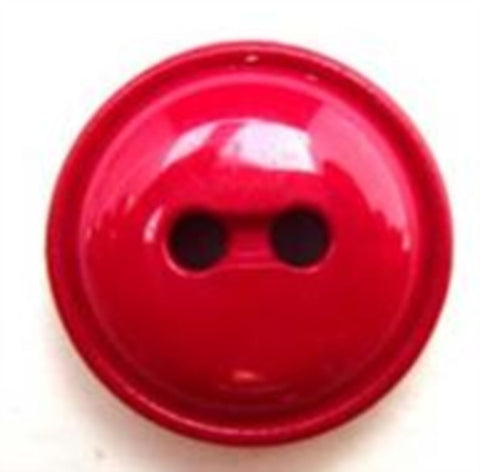 B5169 18mm Cardinal Red Domed Chunky Gloss 2 Hole Button - Ribbonmoon