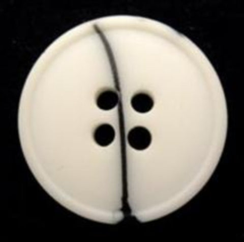 B6512 20mm Bridal White and Black Matt 4 Hole Button - Ribbonmoon