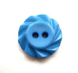 B12671 17mm Bright Blue 2 Hole Button with a Fluted Edge