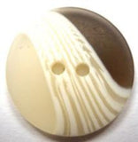 B15352 22mm Creams and Taupe Bone Sheen 2 Hole Button