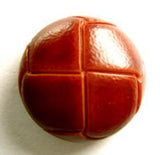 B13876 20mm Rust Brown Leather Effect "Football" Shank Button - Ribbonmoon