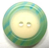 B15569 23mm Ice Tinted Bone Sheen Centre, Translucent Greens Rim - Ribbonmoon