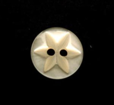 B11982 13mm Buttercup Tint 2 Hole Polyester Star Button - Ribbonmoon