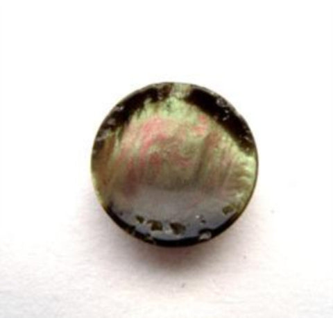 B15722 15mm Nacre Shell Effect Iridescent and Textured Brown Shank Button - Ribbonmoon